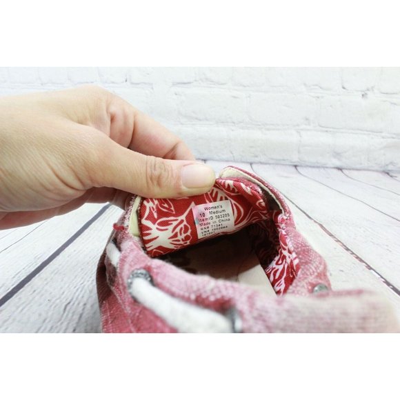 LL Bean Colonial Red Sunwashed Canvas Two Eye Sneakers Size 10 M - Picture 7 of 9